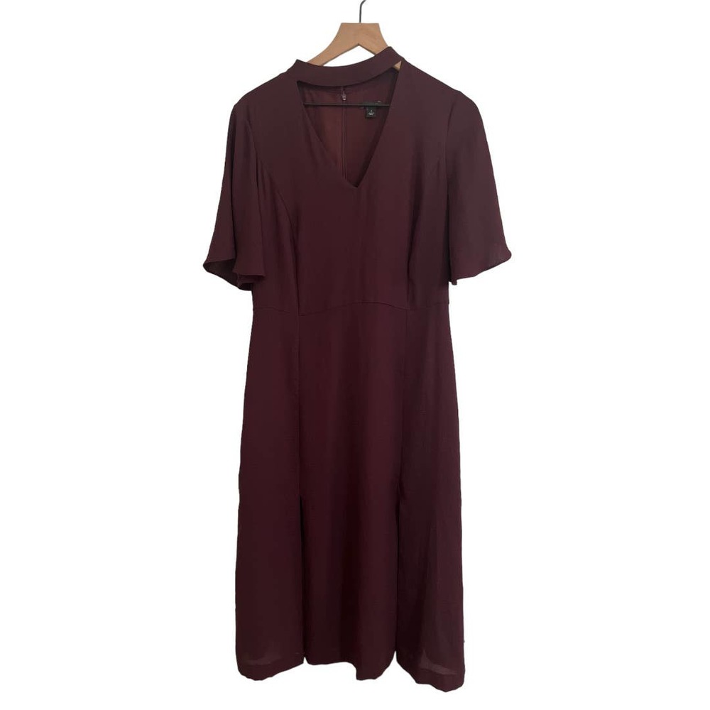 Ann Taylor Burgundy Midi Dress